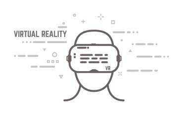 VR line concept clipart