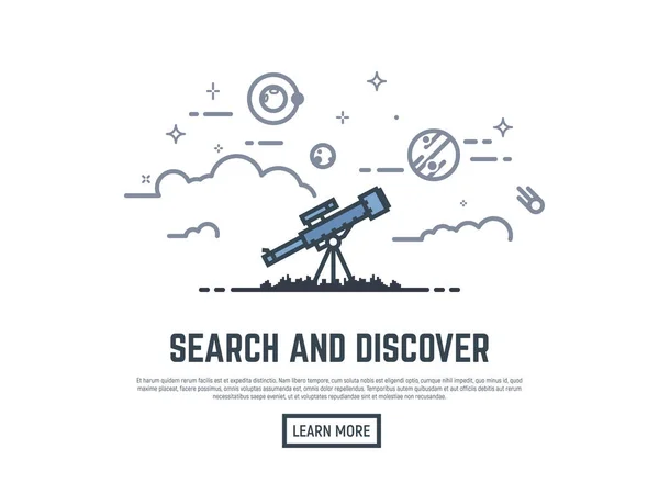Bannière de recherche de télescope — Image vectorielle