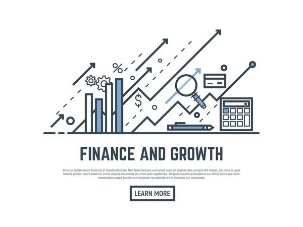 Bandiera della crescita finanziaria — Vettoriale Stock