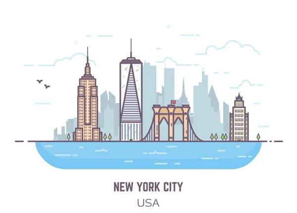 Panorama de Nueva York — Vector de stock