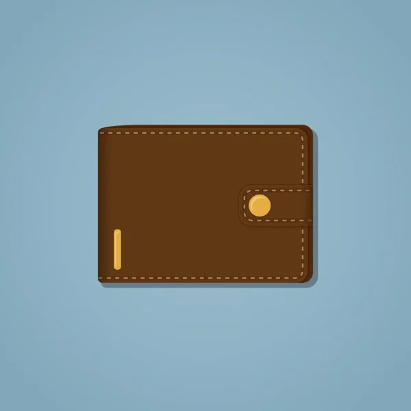 Cartera de cuero marrón — Vector de stock