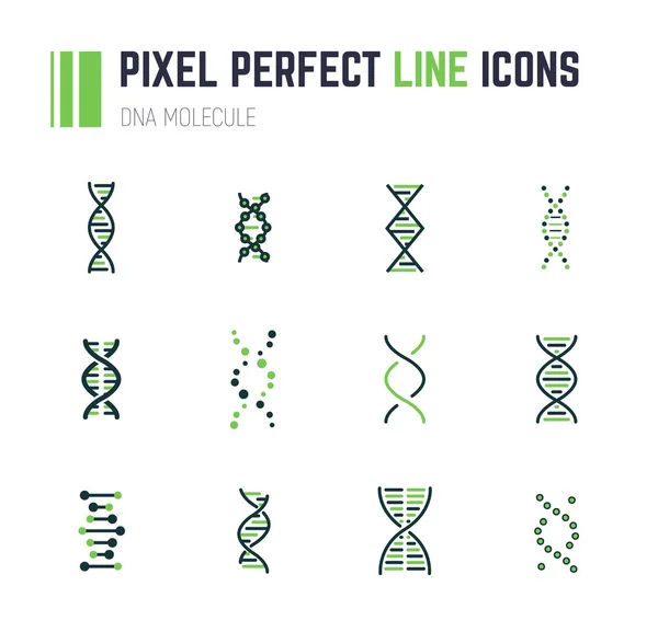 Dna Molekül Icon Set — Stockvektor