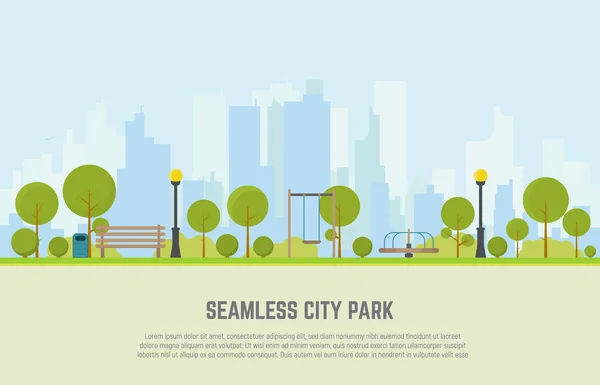 Parco della città senza soluzione di continuità sfondo — Vettoriale Stock