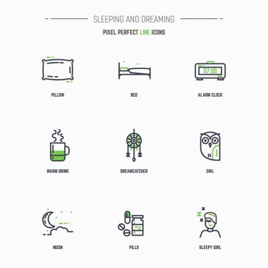 Sleep icon set clipart