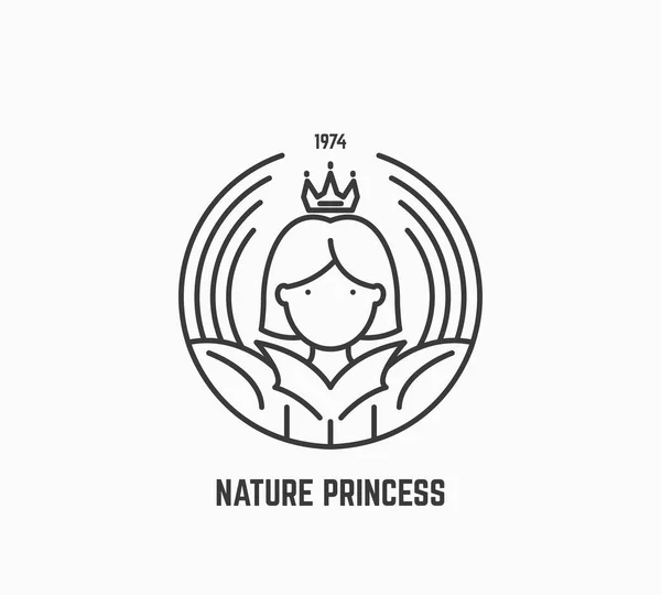 Natureza princesa logotipo — Vetor de Stock