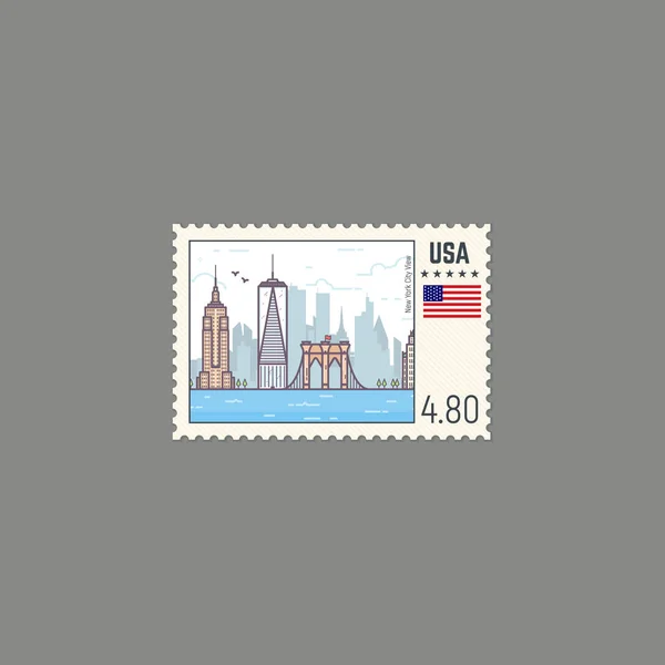 Sello postal de Nueva York — Vector de stock