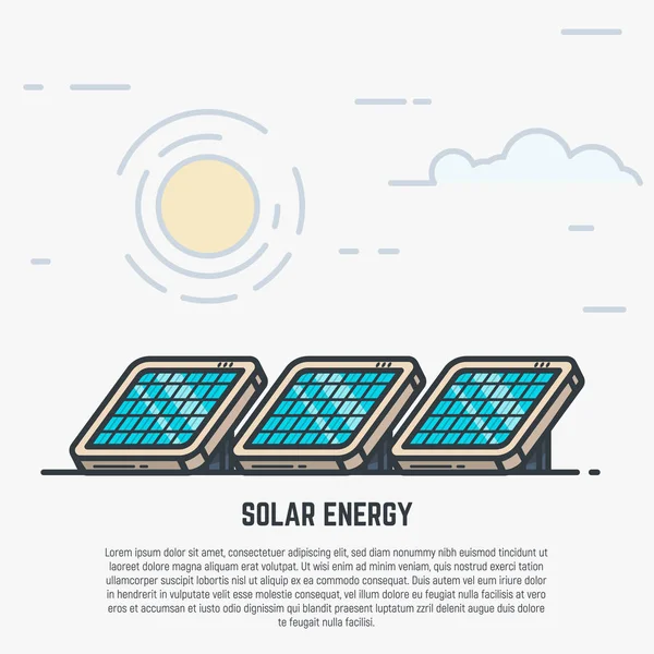 Concepto paneles solares — Vector de stock
