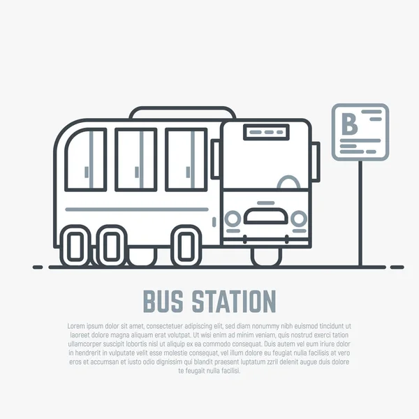 Ilustração da linha da estação rodoviária —  Vetores de Stock