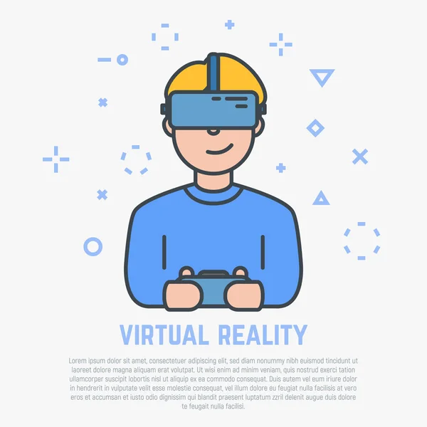 VR гарнітура і чоловічий — стоковий вектор