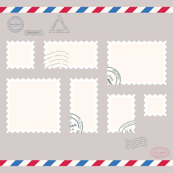 Маленькие почтовые марки — стоковый вектор