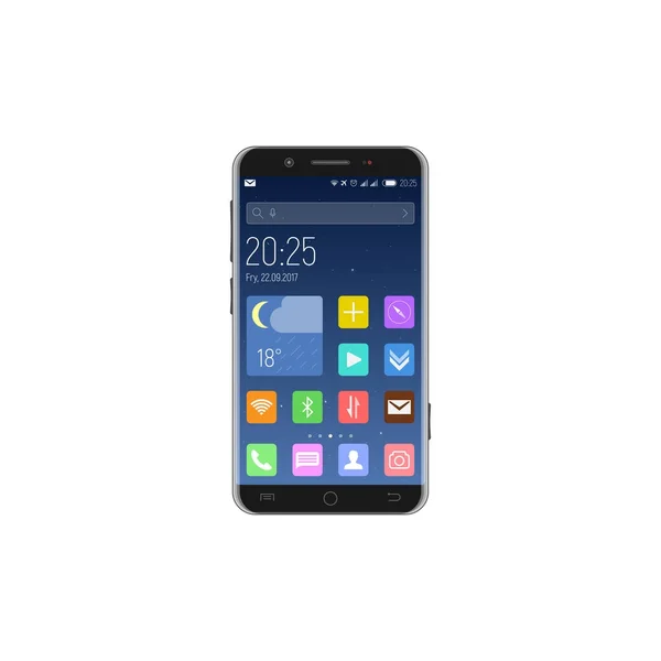 Smartphone deblocat cu aplicații — Vector de stoc