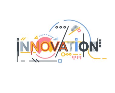 Innovation text banner clipart