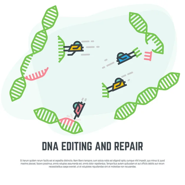 Nanobot di editing del DNA — Vettoriale Stock