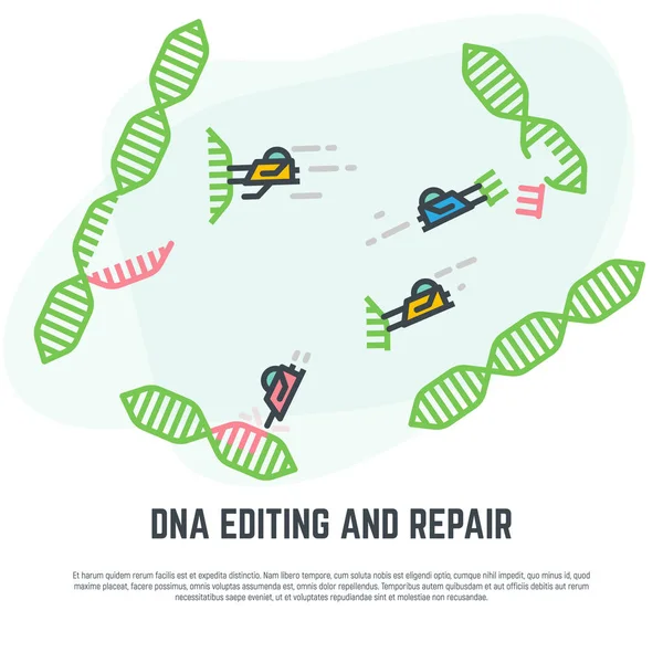 Dna 编辑纳米机器人 — 图库矢量图片