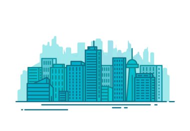 City with buildings clipart