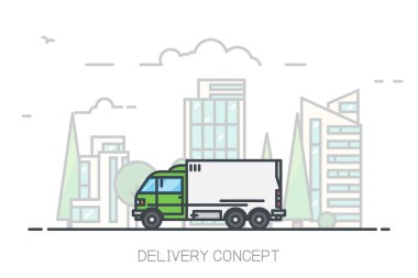 Delivery city truck clipart