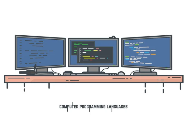 Conceito de linguagens de programação — Vetor de Stock