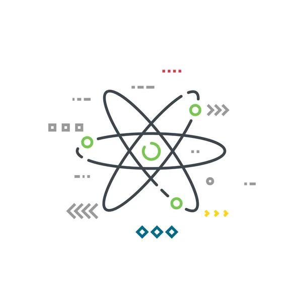 Модель атома линейного стиля — стоковый вектор
