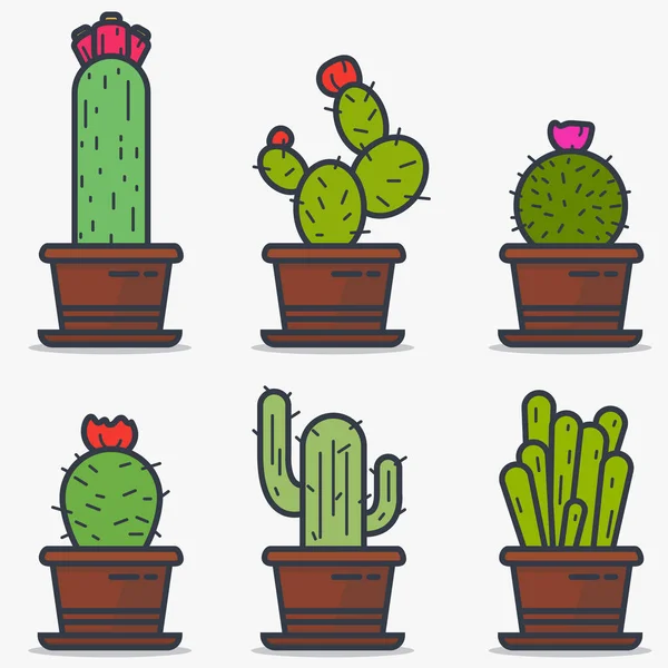 Cactus in pot — Stock Vector