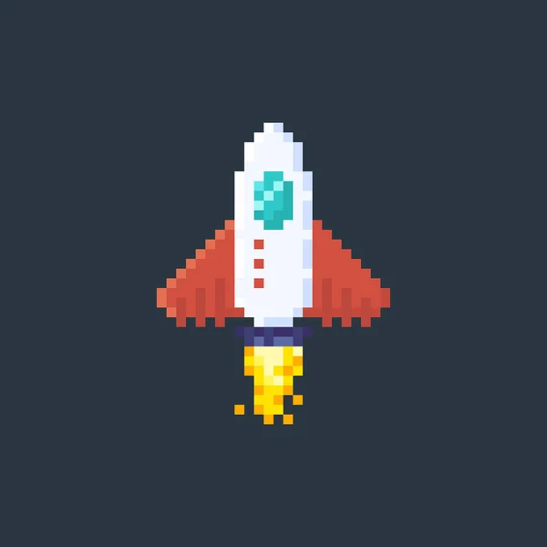 Rocket spouštění pixel umění — Stockový vektor