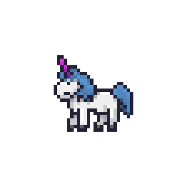 Unicorn pixel art — Stock Vector