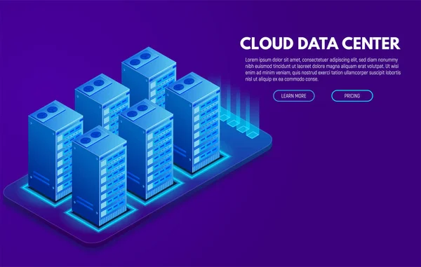 Banner de data center — Vetor de Stock