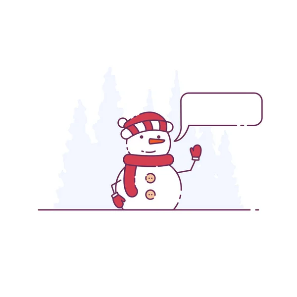 Bonhomme de neige et appel — Image vectorielle