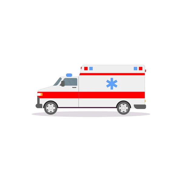 Vue latérale de la voiture d'ambulance — Image vectorielle