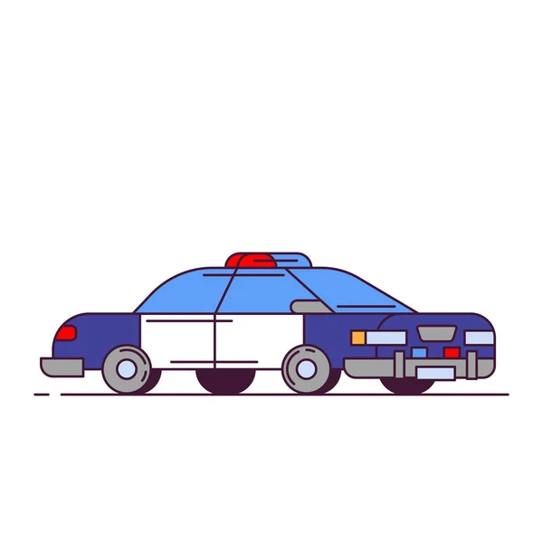 Politie auto lijn stijl vector — Stockvector