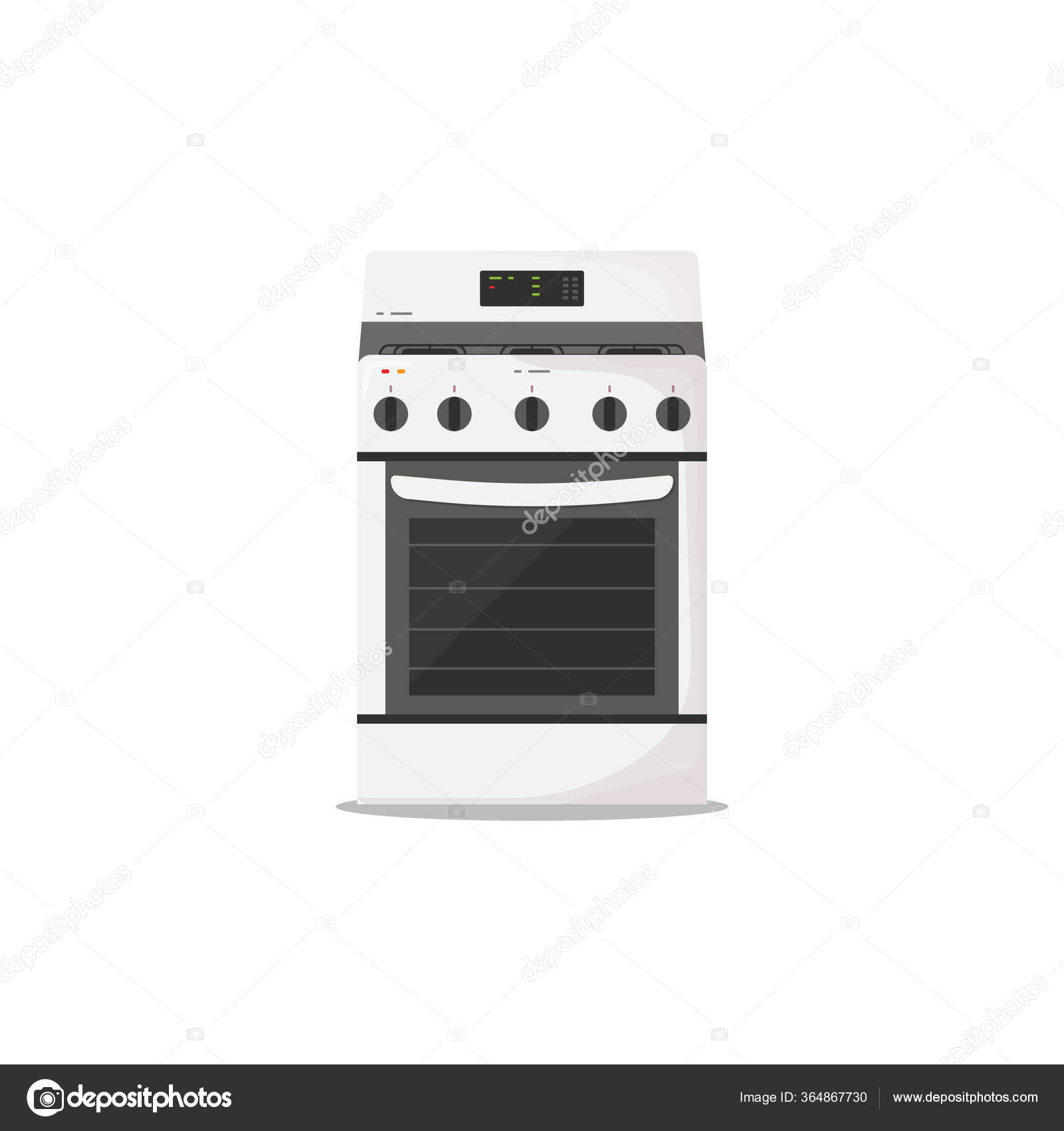 Dapur Kompor Modern Gas Atau Kompor Listrik Dengan Oven Kompor Stok Vektor Ikonstudios 364867730