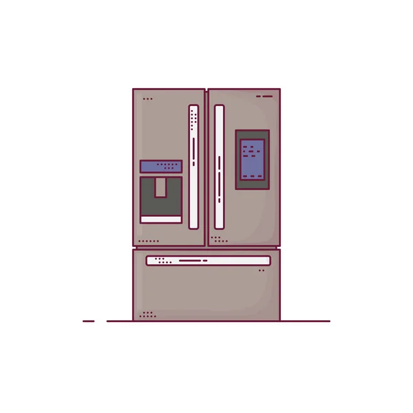 Küche Moderner Kühlschrank Mit Drei Kammern Kühlschrank Mit Moderner Technologie — Stockvektor