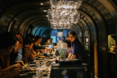 Singapur güzel Restoran içinde