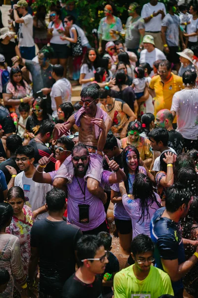 Singapur Marca 2018 Święto Holi Wyspa Sentosa Singapur Indianie Innych — Zdjęcie stockowe