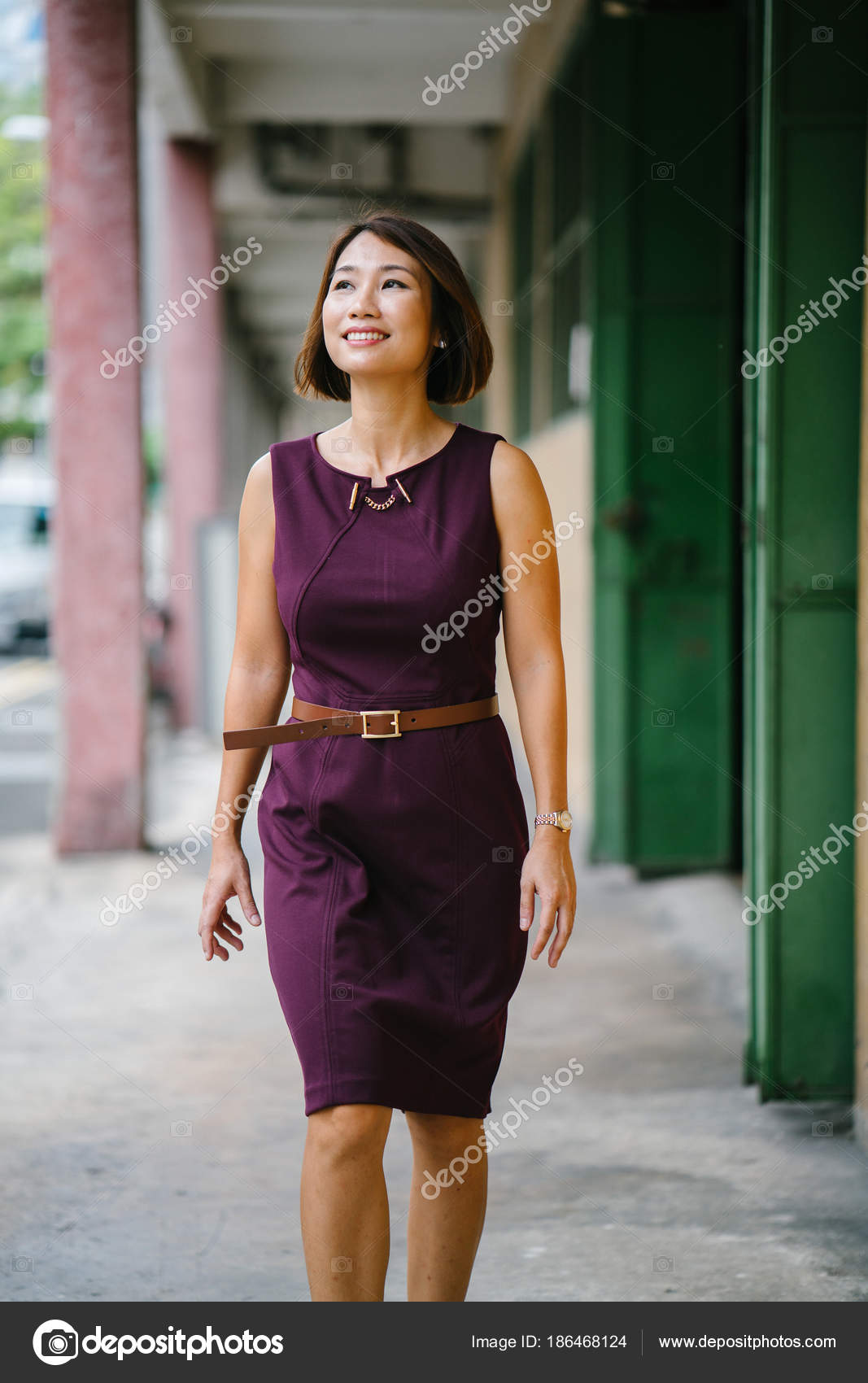Portrait Middle Aged Attractive Chinese Asian Woman She Smart