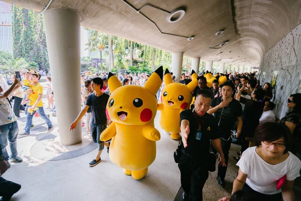 Singapore Marts 2018 Pikachu Paraden Ved Gardens Bay Stor Turistattraktion - Stock-foto