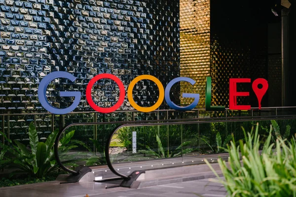 Singapura Março 2018 Uma Fotografia Logotipo Google Int Ele Lobby Imagens Royalty-Free