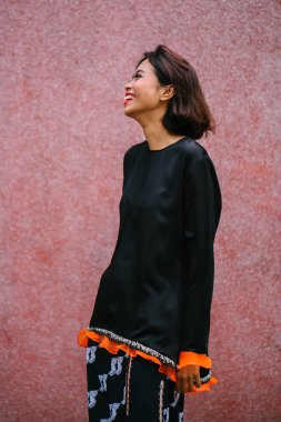 Sokakta poz güzel, Asya moda kadın moda portre