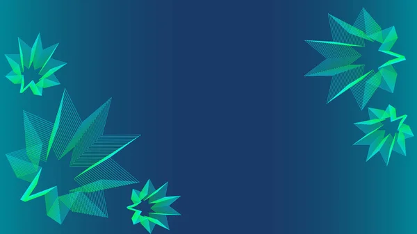 Hermoso fondo azul con estrellas verdes azules — Vector de stock