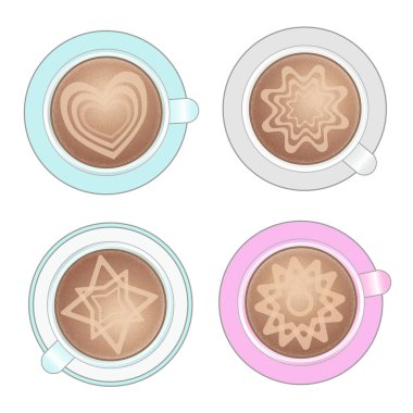 Hoş kokulu kahve köpüğü ve desen.