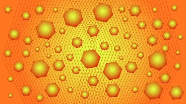 기하학적 형태와 붉은 색과 노란색 배경 — 스톡 벡터