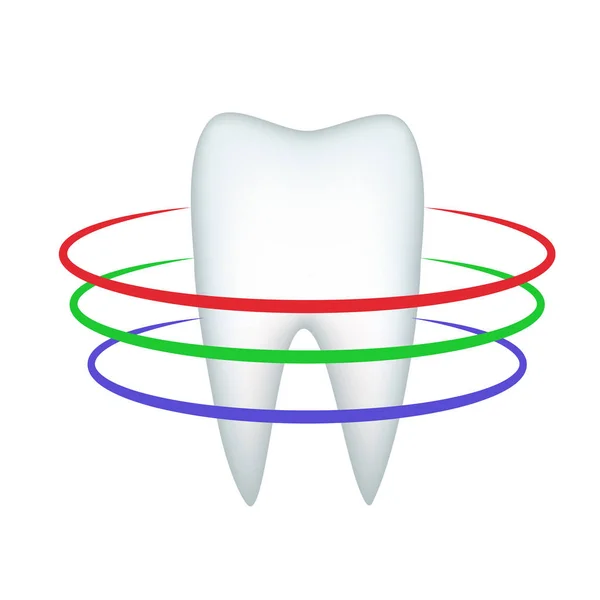 Tripla proteção do dente branco contra decadência e destruição . —  Vetores de Stock