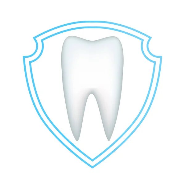 Proteção do dente branco contra a decomposição e destruição . —  Vetores de Stock