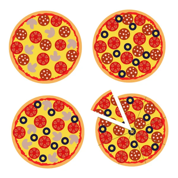 Bir pizza süslemeleri, afiş, Web siteleri için vektör çizim