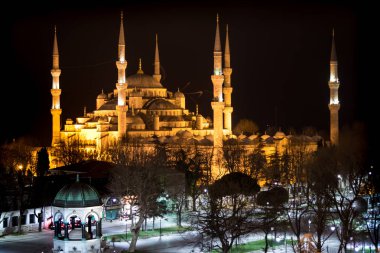 Sultanahmet Camii, (Sultanahmet Camii), Istanbul, Türkiye, gece