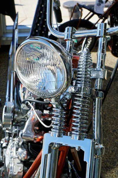 ヘッドライト アメリカン バイク チョッパーのデザイン — ストック写真