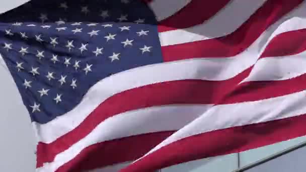 Amerikai Zászló Fúj Szél Nacionalista Metafora — Stock videók