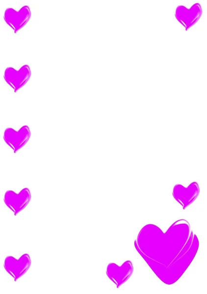 Růžová Láska Srdce Hranice Rám Velikost Papíru Prostorem Pro Text — Stock fotografie