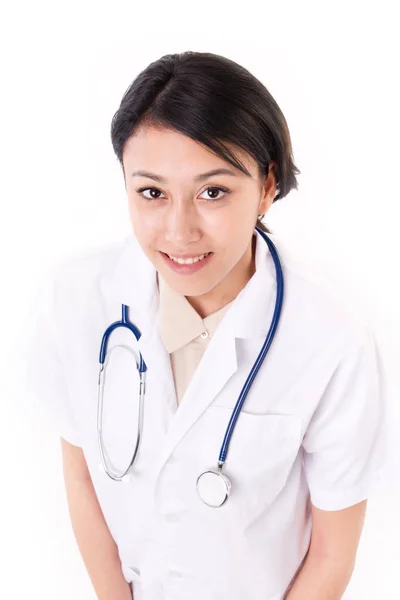 Gülümseyen kadın doktor, Doktor, sağlık personeli — Stok fotoğraf