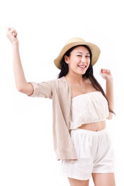 mutlu yaz Bayan, boş yer tutan el