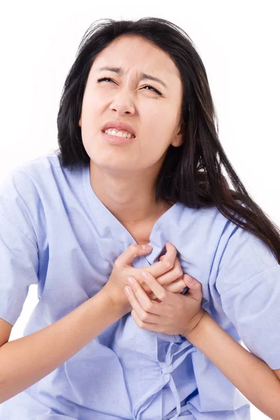 Female patient with heart attack — Stock Photo, Image